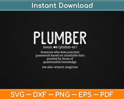 Plumber Definition Plumbing Dictionary Funny Plumber Svg Digital Cutting File