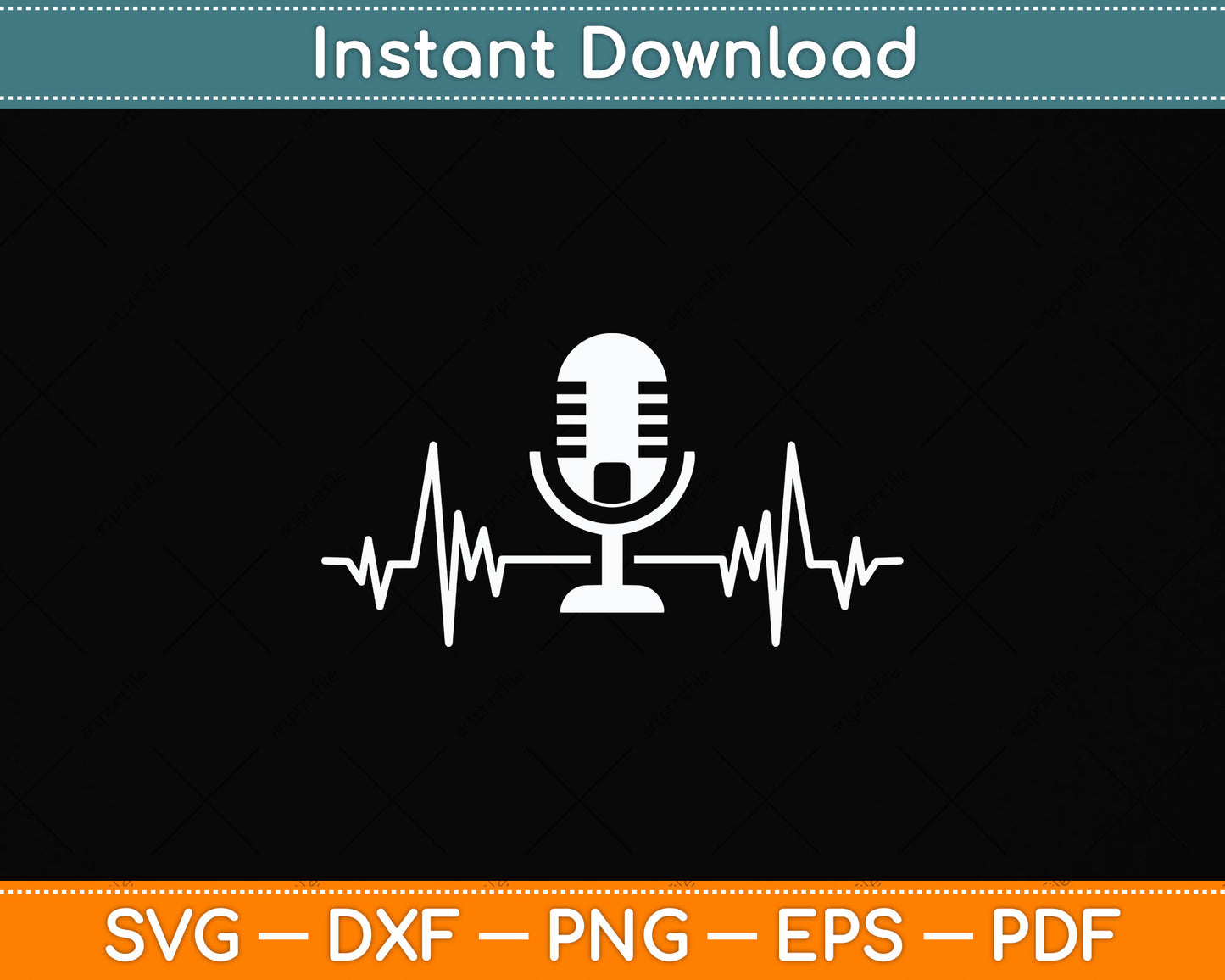 Podcast Heartbeat Podcast Headphones Svg Png Dxf Digital Cutting File