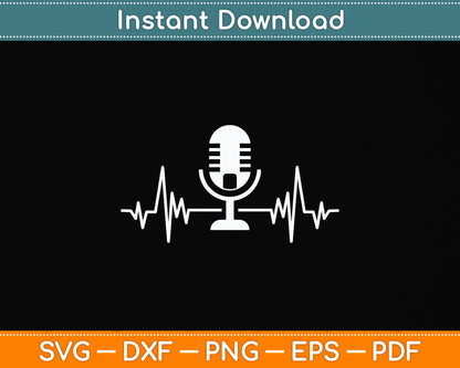 Podcast Heartbeat Podcast Headphones Svg Png Dxf Digital Cutting File