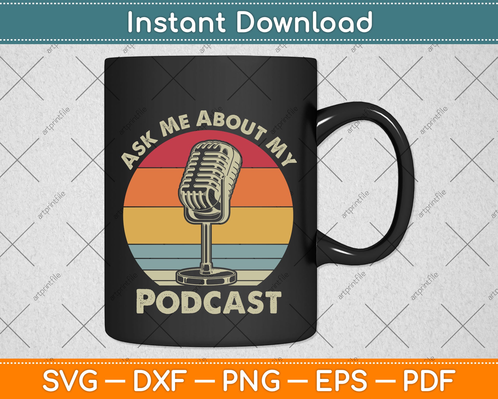 Podcast Host Ask Me About My Podcast Radio Podcasting Svg Digital Cutting File