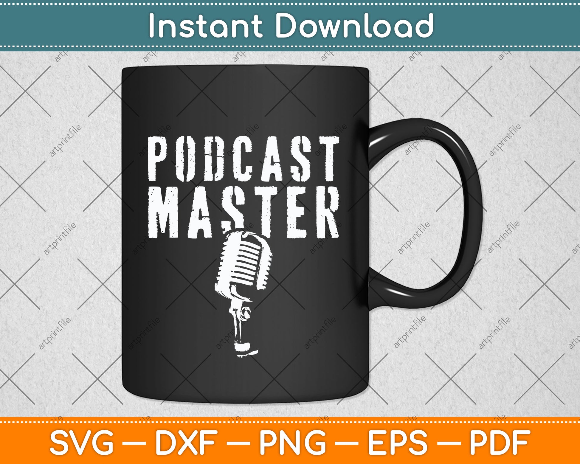 Podcast Master Funny Microphone Podcasting Svg Png Dxf Digital Cutting File