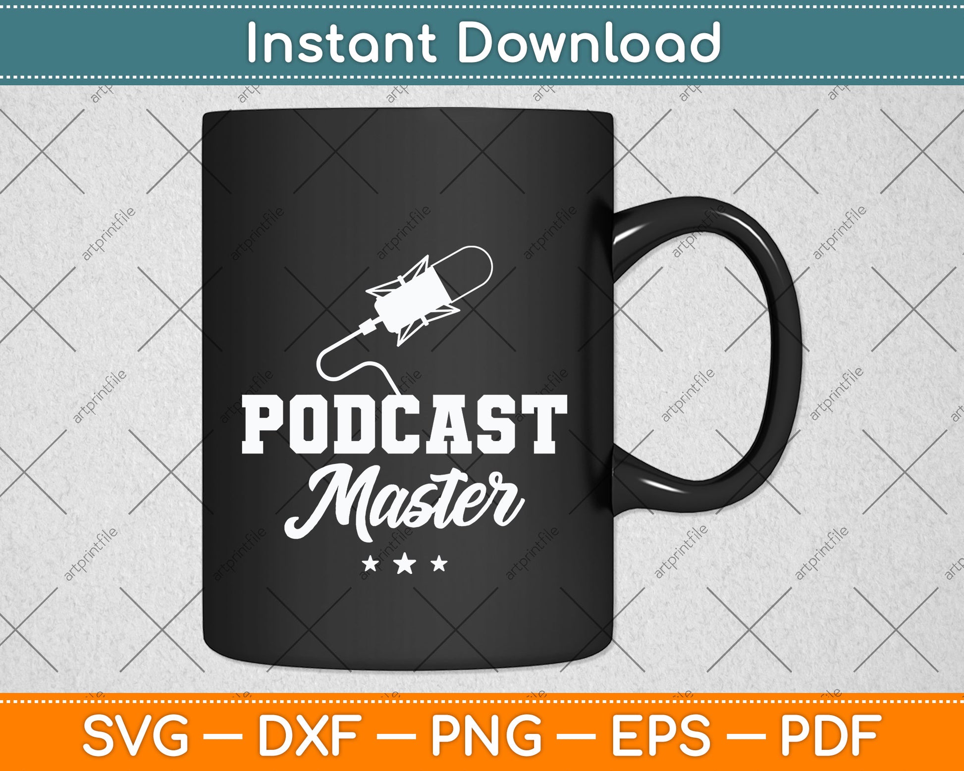 Podcast Master Podcasting Svg Png Dxf Digital Cutting File