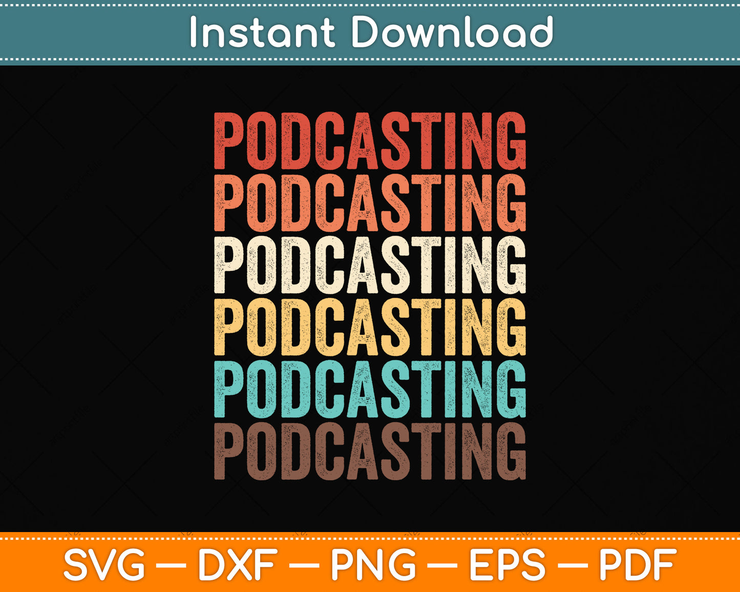 Vintage Retro Podcasting Svg Png Dxf Digital Cutting File