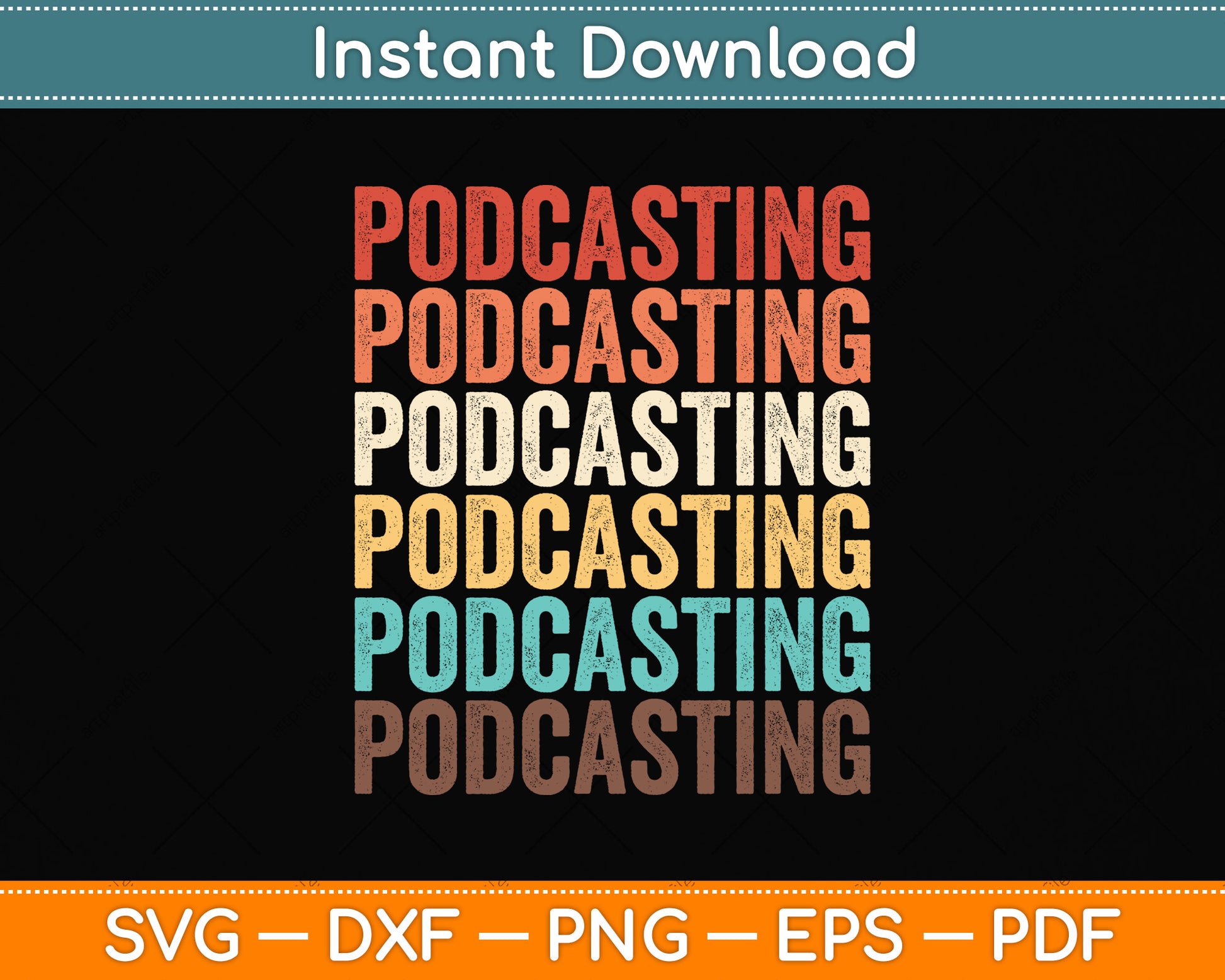 Vintage Retro Podcasting Svg Png Dxf Digital Cutting File
