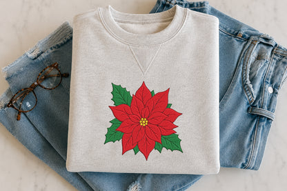 Poinsettia Embroidery Design