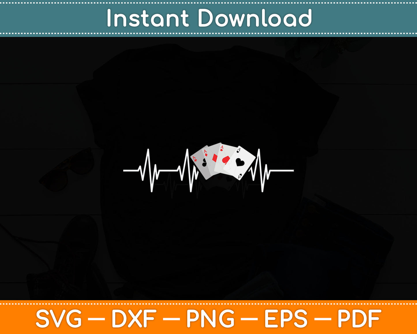 Poker Gambling Casino Gambler Card Game Hand Bluff Fold Svg Digital Cutting File