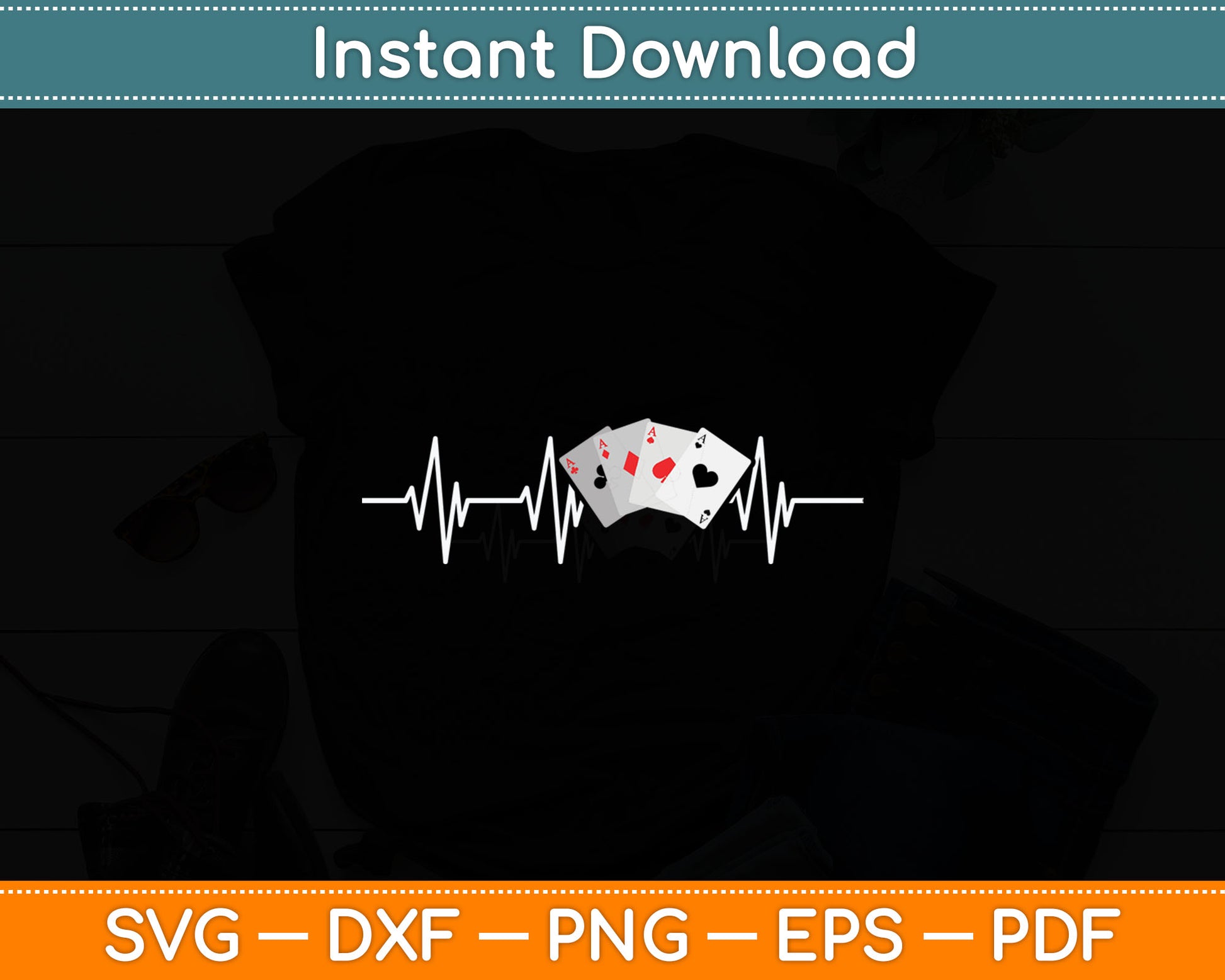 Poker Gambling Casino Gambler Card Game Hand Bluff Fold Svg Digital Cutting File