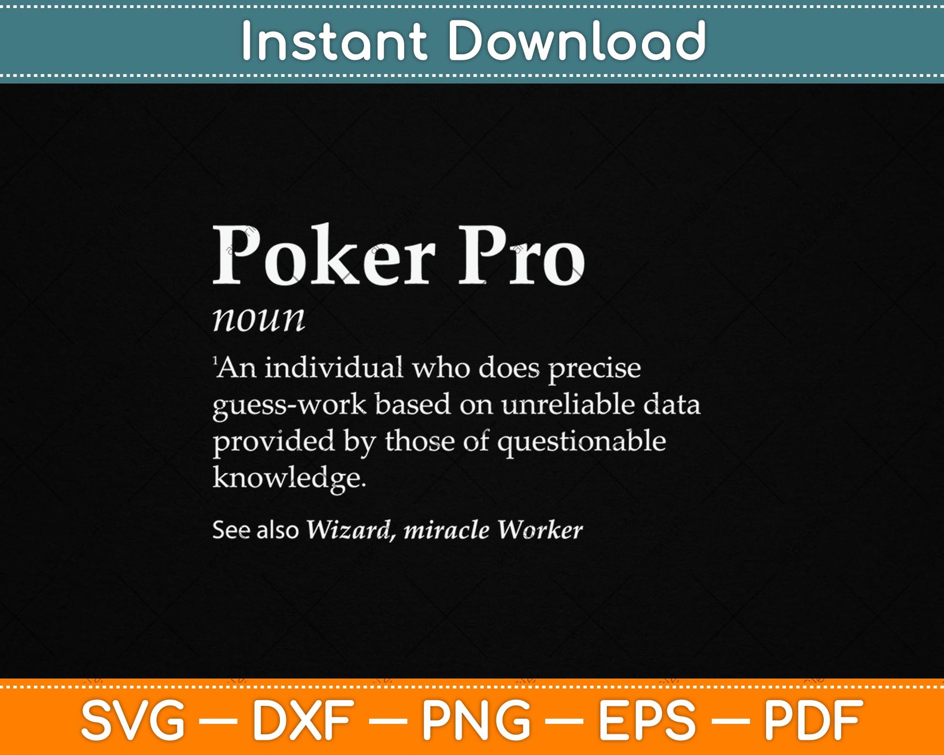 Poker Pro Definition Funny Noun Svg Digital Cutting File