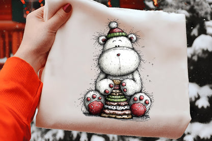Polar Bear Christmas Clipart PNG Bundle | Cute Watercolor Holiday Polar Bear Clipart | Festive Winter Bear PNG