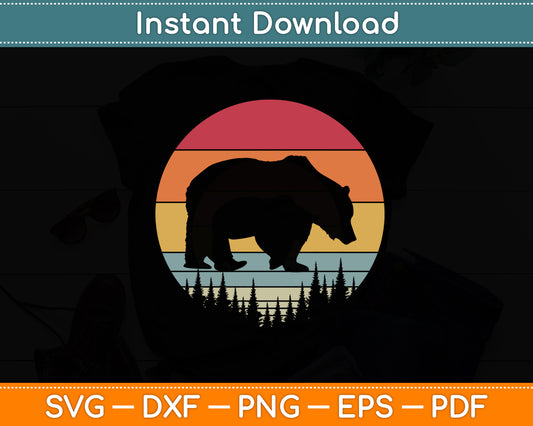 Polar Bear Cool Polar Bear Lover Retro Vintage Svg Png Dxf Digital Cutting File