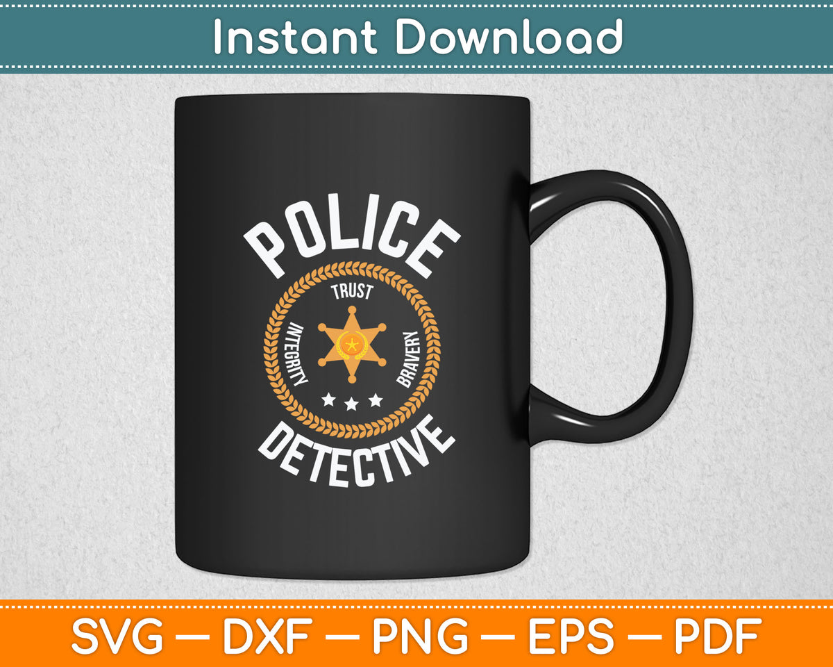 Police Detective Officer Badge Uniform LEO Cops Svg Digital Cutting File