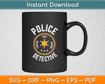 Police Detective Officer Badge Uniform LEO Cops Svg Digital Cutting File