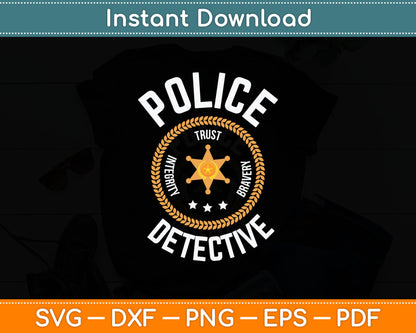 Police Detective Officer Badge Uniform LEO Cops Svg Digital Cutting File