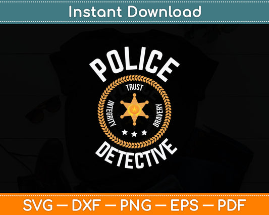 Police Detective Officer Badge Uniform LEO Cops Svg Digital Cutting File