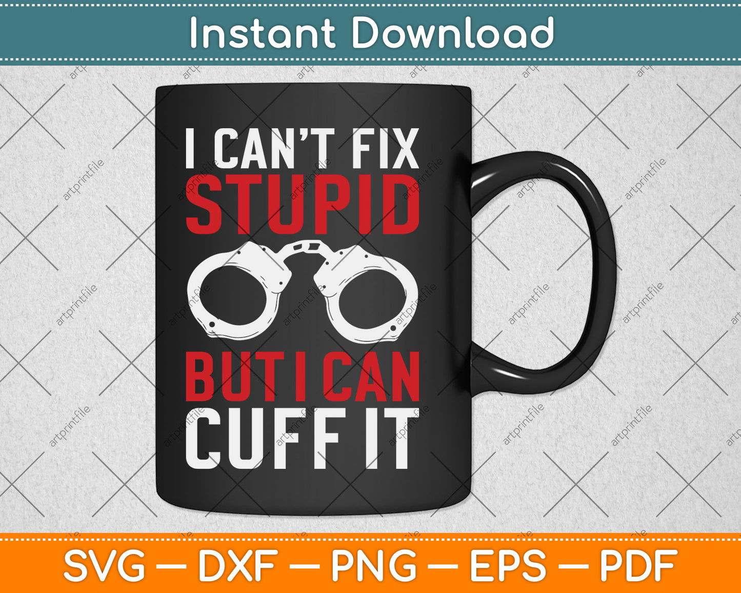Police Officer Handcuff Gift Funny Cop Chain Svg Digital Cutting File