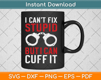 Police Officer Handcuff Gift Funny Cop Chain Svg Digital Cutting File