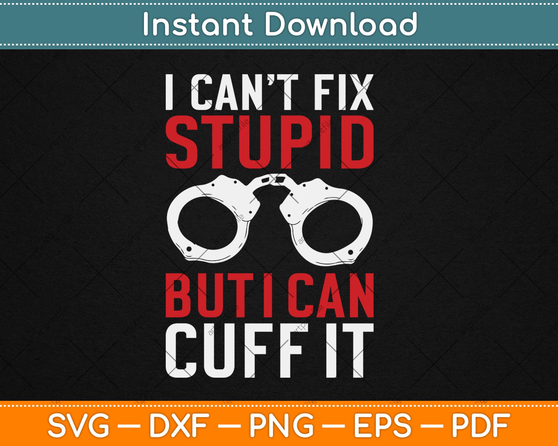 Police Officer Handcuff Gift Funny Cop Chain Svg Digital Cutting File