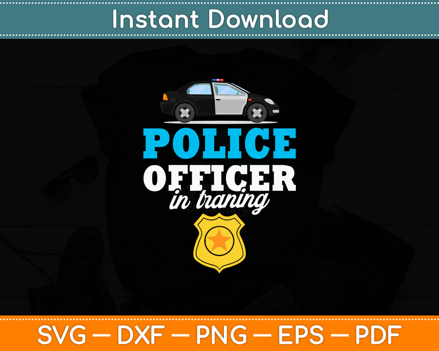 Police Officer In Training Funny Kid Cop Policeman Svg Digital Cutting File