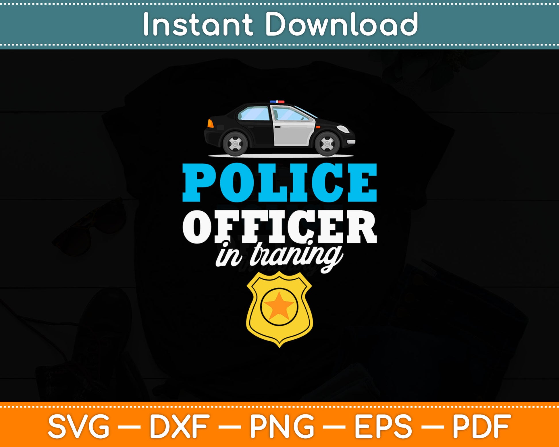 Police Officer In Training Funny Kid Cop Policeman Svg Digital Cutting File