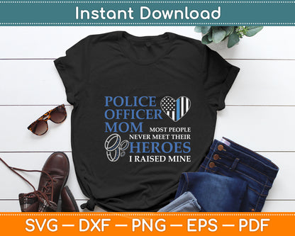 Police Officer Mom - Thin Blue Line Family Svg Digital Cutting File