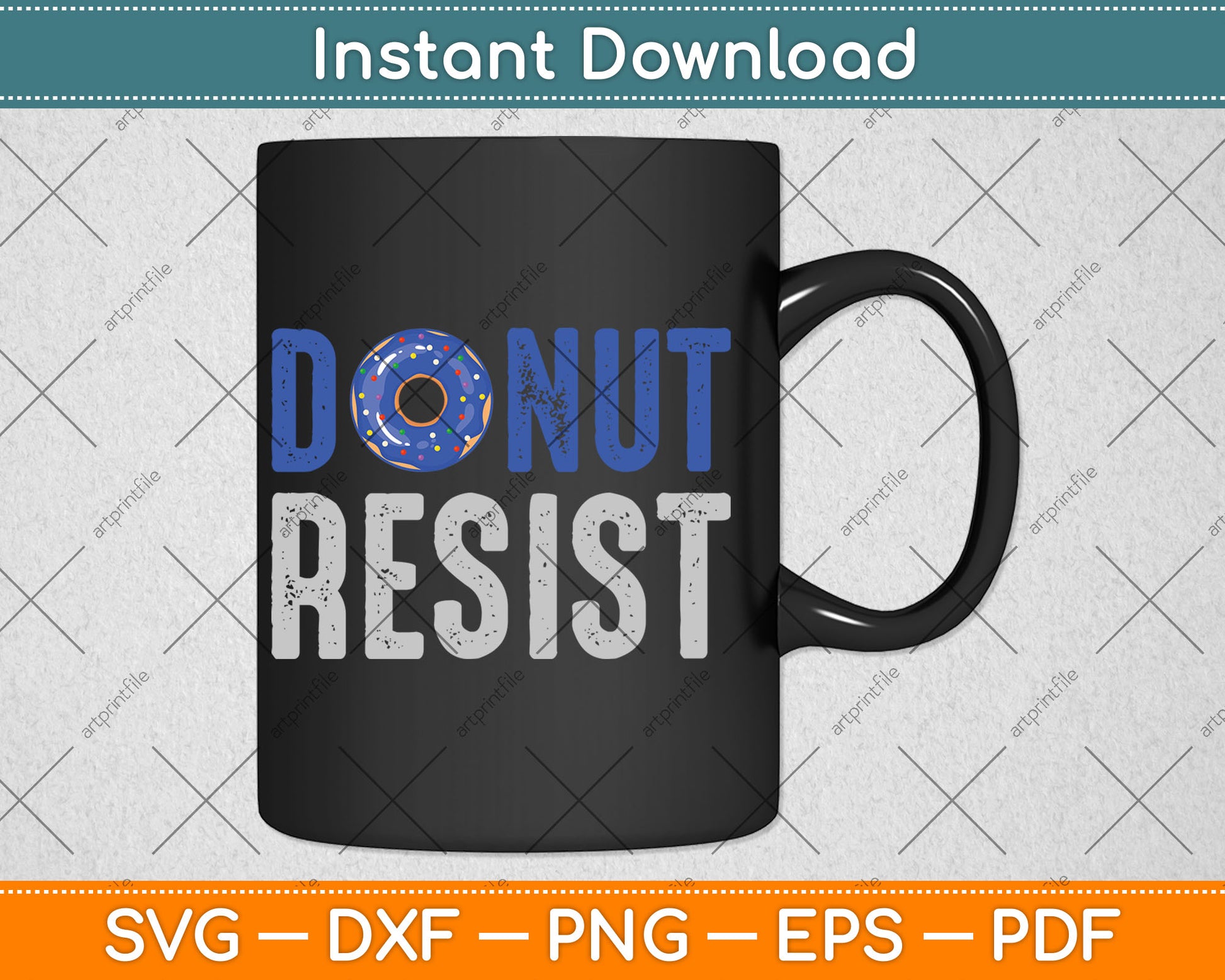 Police Officer Thin Blue Line Donut Resist Joke Gift Svg Digital Cutting File