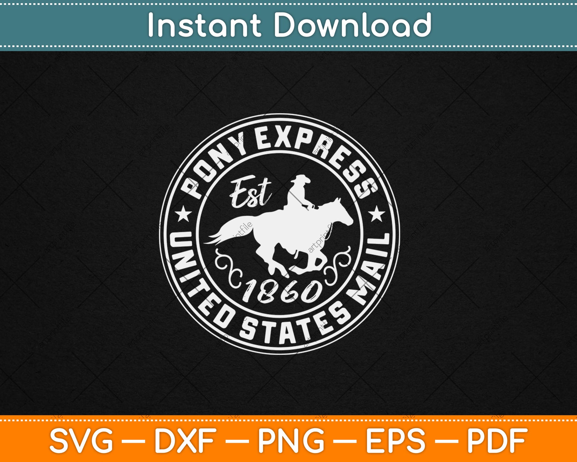 Pony Express Est 1860 United States Mail Svg Digital Cutting File