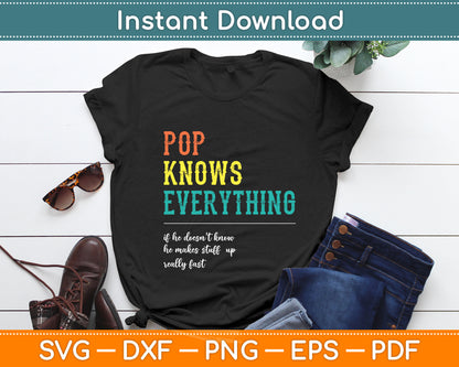 Pop Knows Everything If He Doesn't Know Fathers Day Svg Digital Cutting File