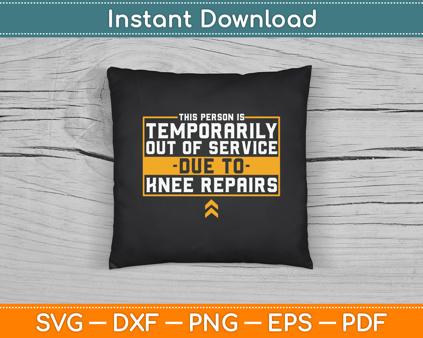 Knee replacement recovery SVG file for physical therapy patients and DIY crafts
