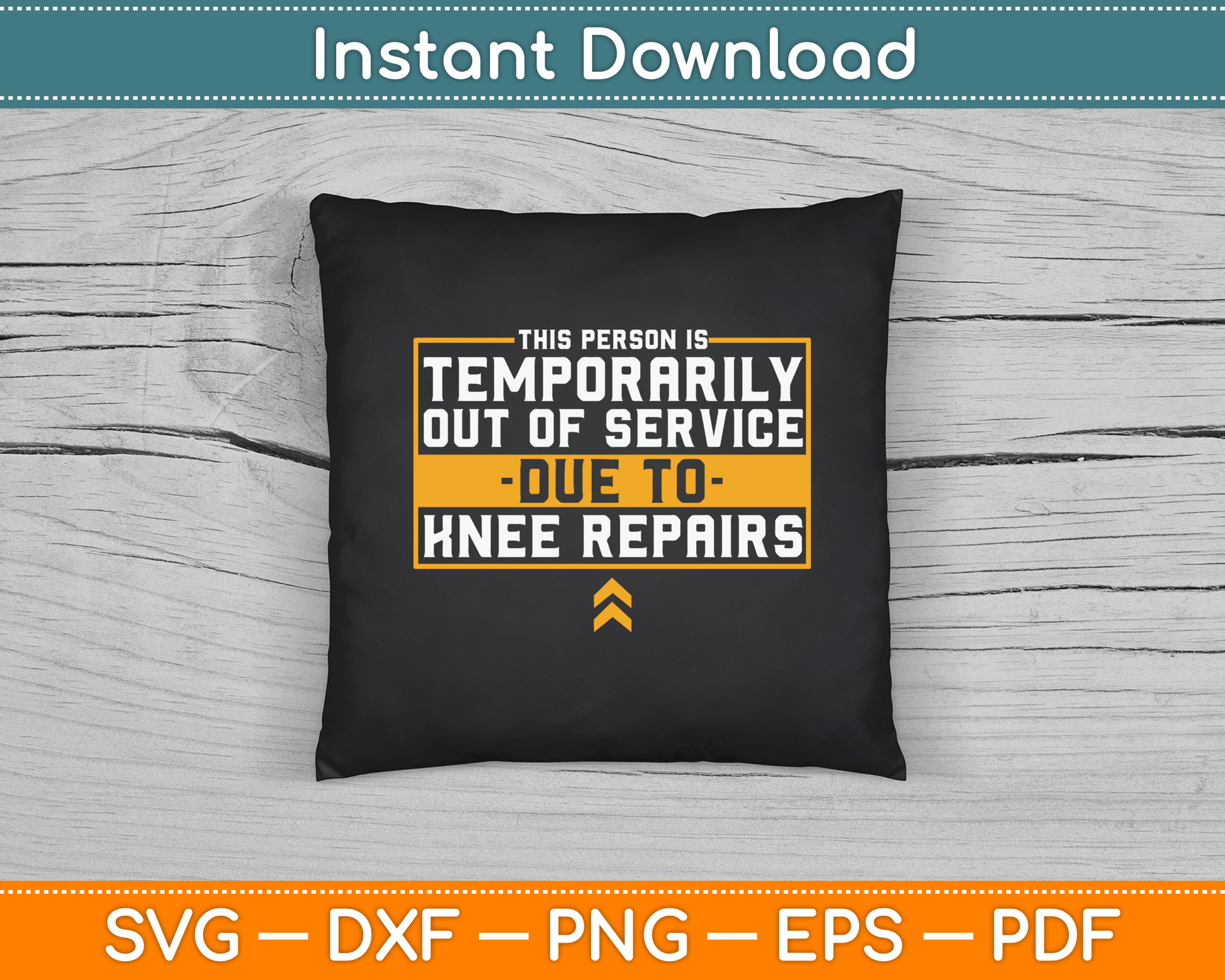 Knee replacement recovery SVG file for physical therapy patients and DIY crafts