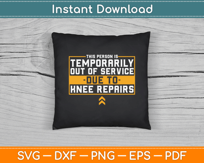Knee replacement recovery SVG file for physical therapy patients and DIY crafts