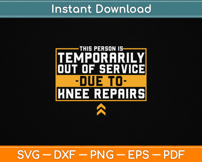 Post op knee replacement SVG design for surgery recovery and rehabilitation