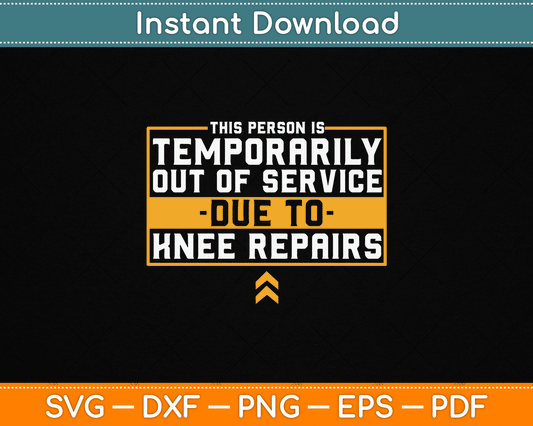 Post op knee replacement SVG design for surgery recovery and rehabilitation