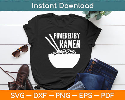 Powered By Ramen Japanese Love Anime Noodles Svg Design Digital Cutting File