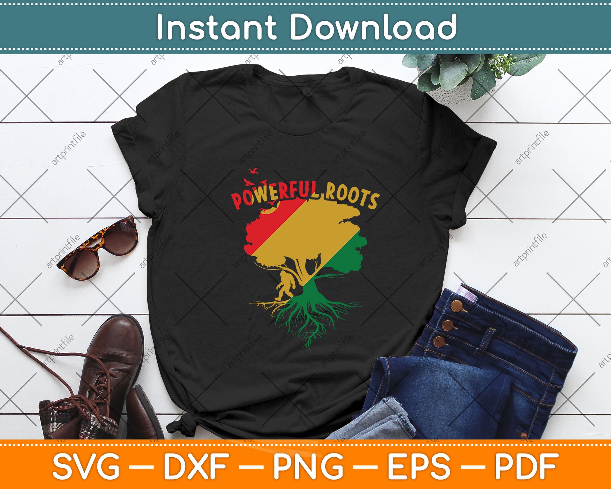 Powerful Roots Juneteenth Afro American Pride Black Lives Matter Svg Digital Cutting File