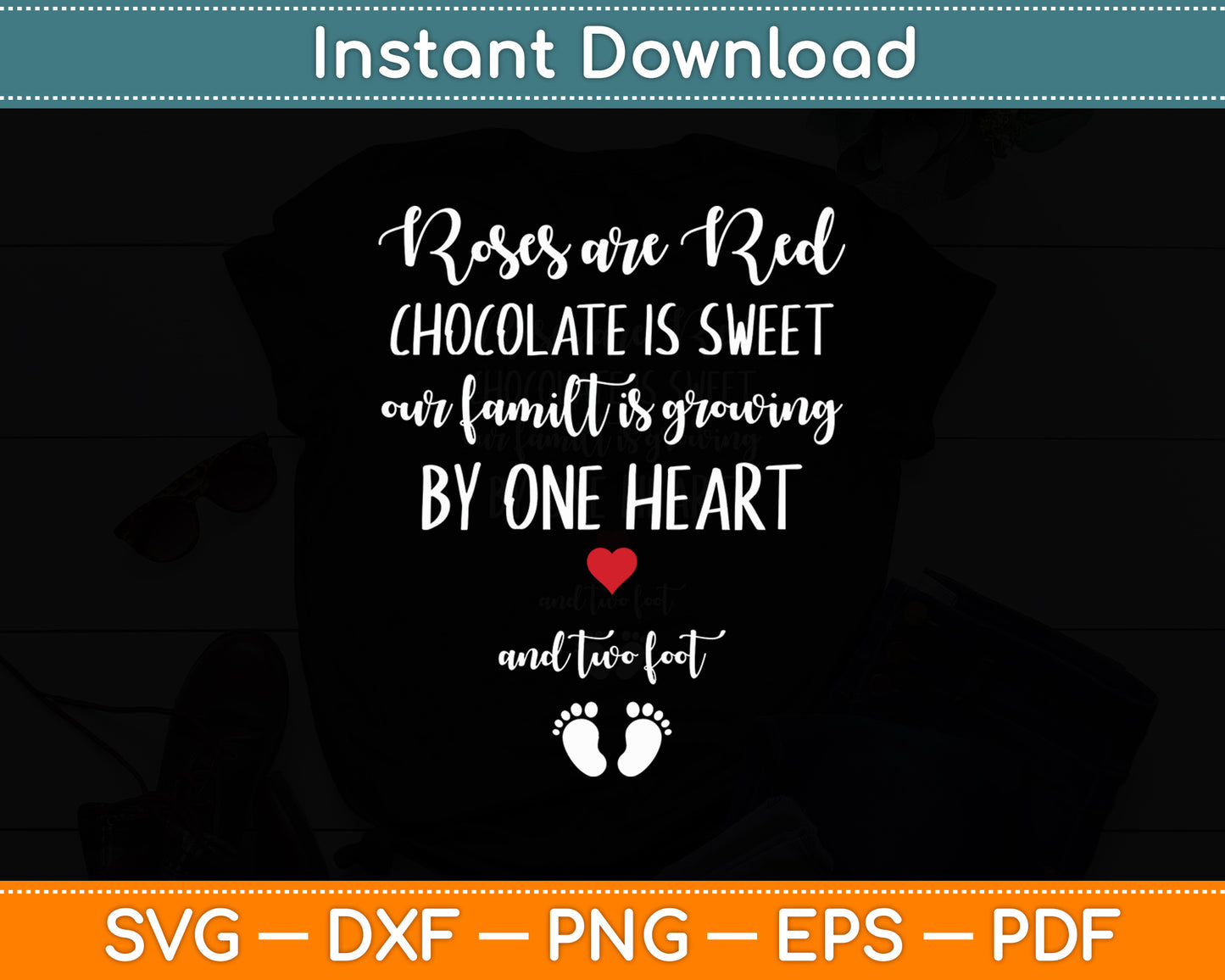 Pregnant Mom Valentine's Day Pregnancy Reveal Announcement Svg Digital Cutting File