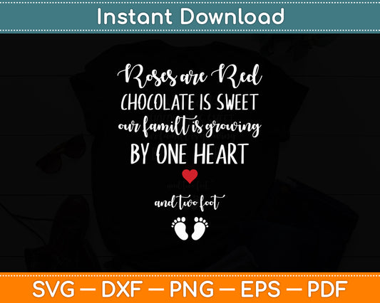 Pregnant Mom Valentine's Day Pregnancy Reveal Announcement Svg Digital Cutting File