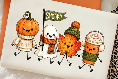 Preppy Autumn Pumpkin PNG Bundle Cute Fall Halloween Thanksgiving Clipart
