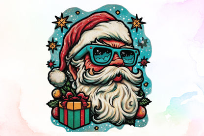 Preppy Christmas Brushstroke Santa PNG