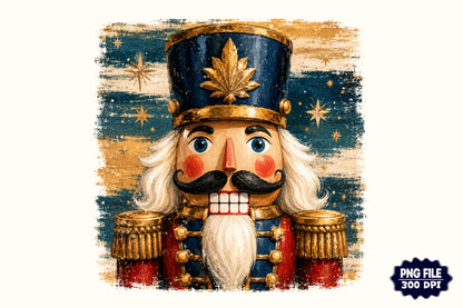 Preppy Christmas Nutcracker PNG  Vintage Holiday Sublimation