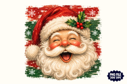 Christmas Santa Claus PNG  Cute Vintage Santa Holiday Sublimation