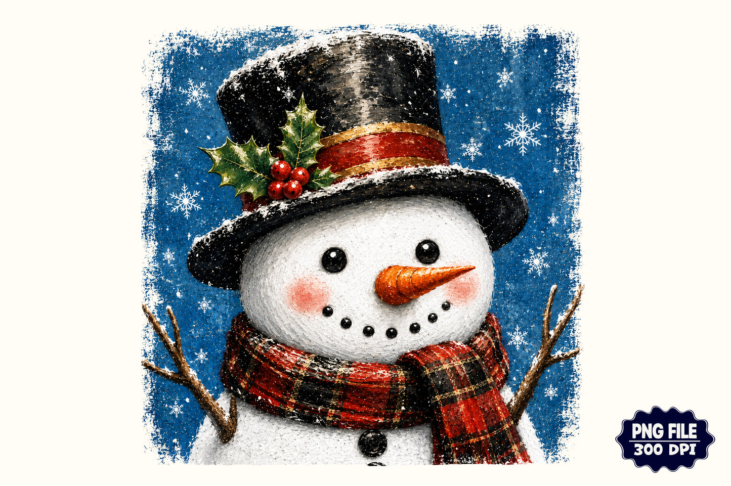 Christmas Snowman PNG  Cute Holiday Snowman Sublimation Design