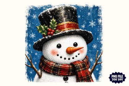 Christmas Snowman PNG  Cute Holiday Snowman Sublimation Design