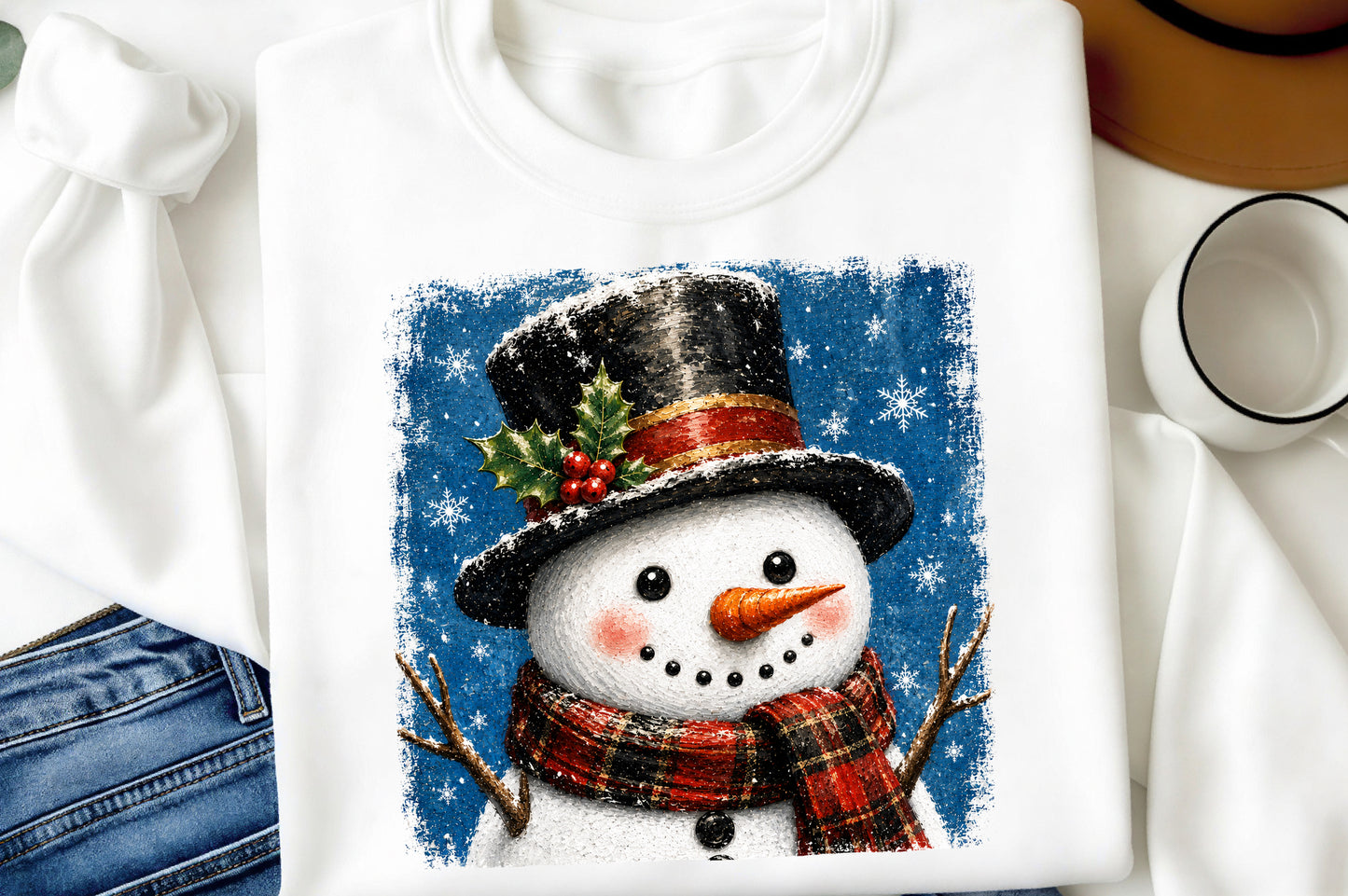 Christmas Snowman PNG  Cute Holiday Snowman Sublimation Design