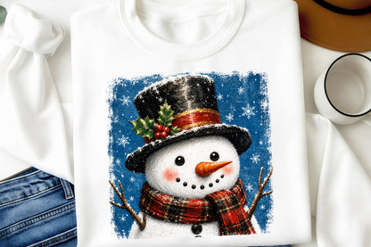 Christmas Snowman PNG  Cute Holiday Snowman Sublimation Design