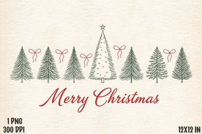 Preppy Christmas Tree PNG Merry Christmas Elegant Holiday Sublimation
