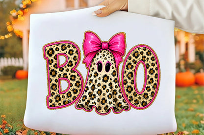 Preppy Ghost Boo PNG Spooky Coquette Halloween Sublimation