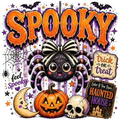 Preppy Spooky Halloween Spider PNG Cute Halloween Sublimation