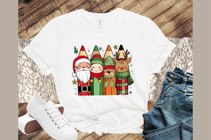 Christmas Pencil Characters PNG Bundle