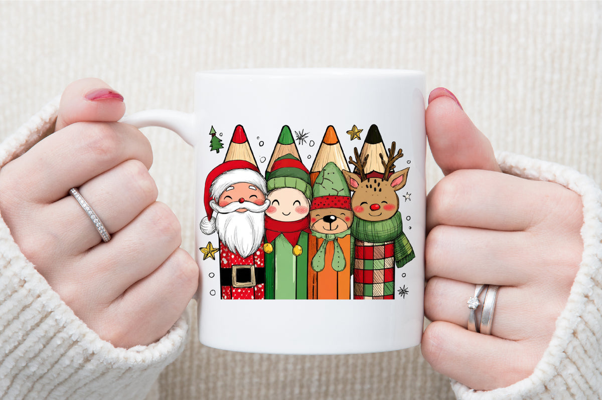Christmas Pencil Characters PNG Bundle