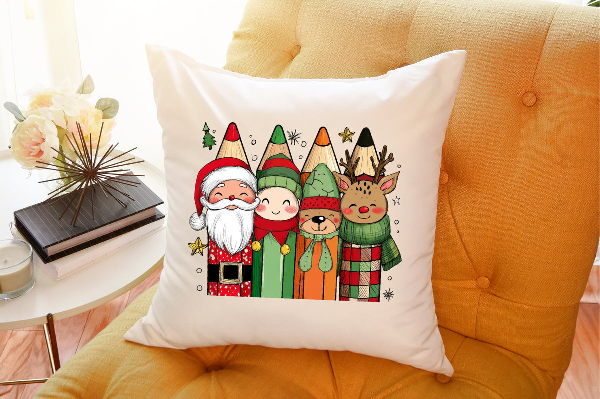 Christmas Pencil Characters PNG Bundle